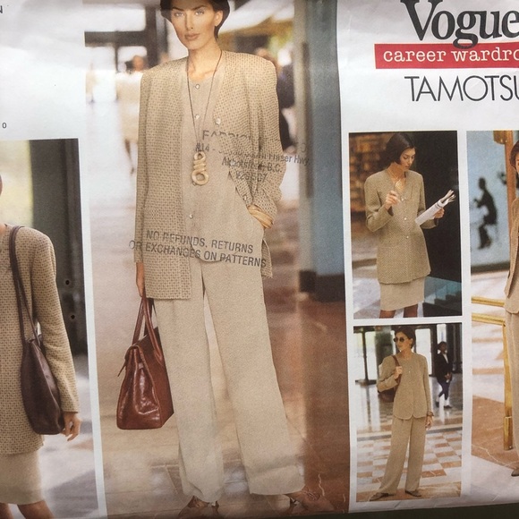 Vogue 1437 Tamotsu Career Wardrobe Pattern - jacket- skirt- pants and top- - Picture 4 of 9